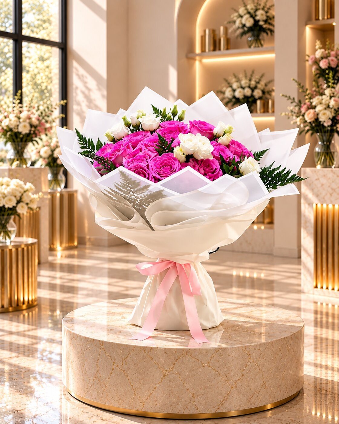 50 Pink Roses Bouquet