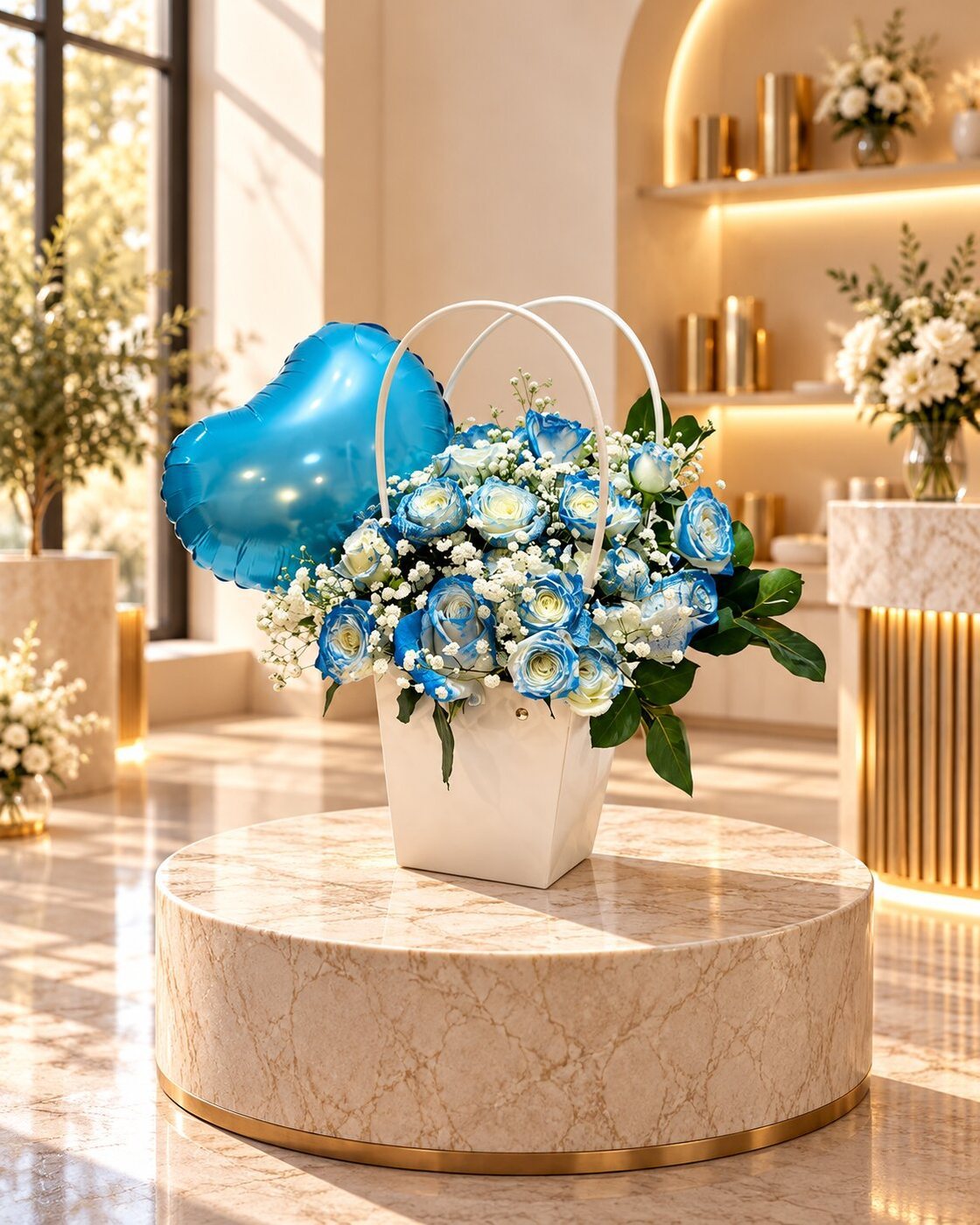 Blue Baby Roses Bag